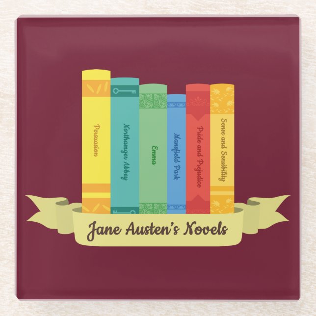 Jane Austen's Novels III Glass Coaster (Front)