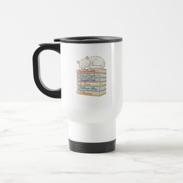 Jane Austen's Novels IX Travel Mug (Left)