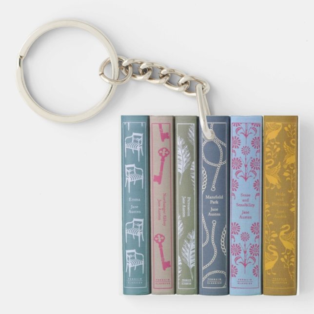 Jane Austen's novels on a  Keychain (Front)