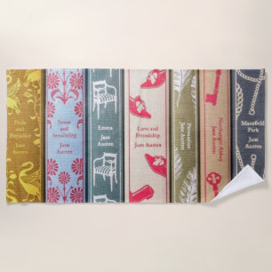 Jane Austen's novels on a towel