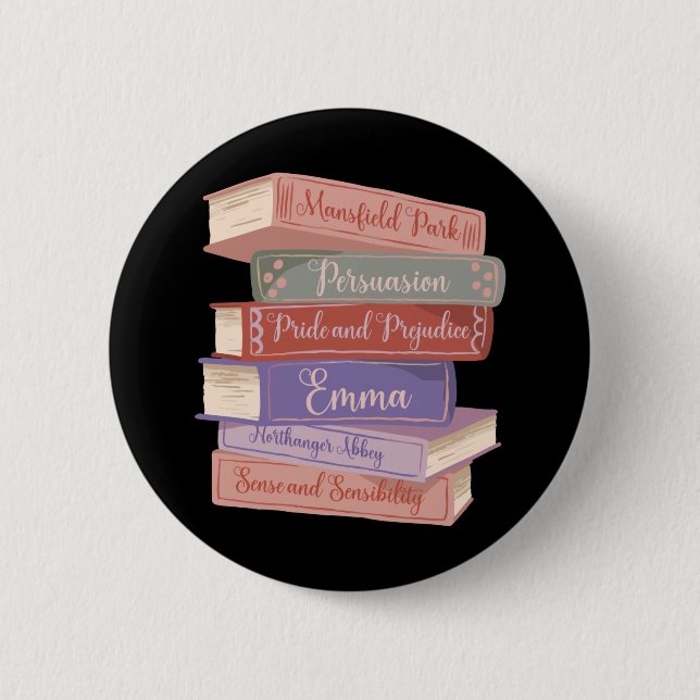 Jane Austen's Novels V 6 Cm Round Badge (Front)