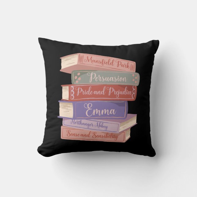 Jane Austen's Novels V Cushion (Front)