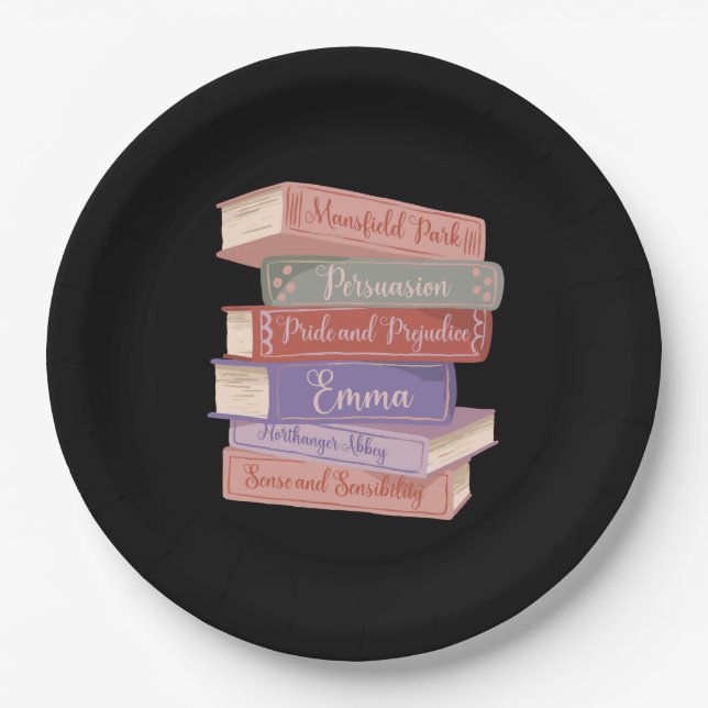 Jane Austen's Novels V Paper Plate (Front)