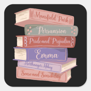 Jane Austen's Novels V Square Sticker