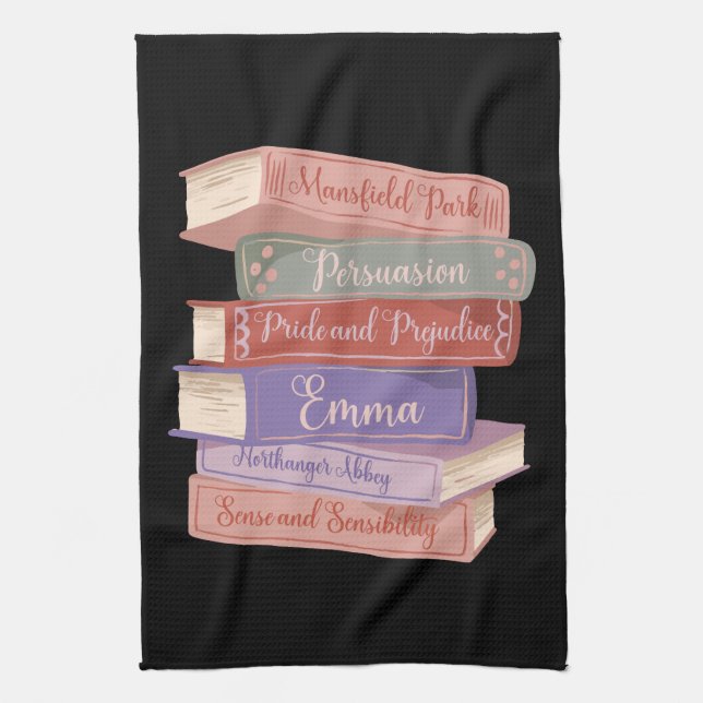 Jane Austen's Novels V Tea Towel (Vertical)