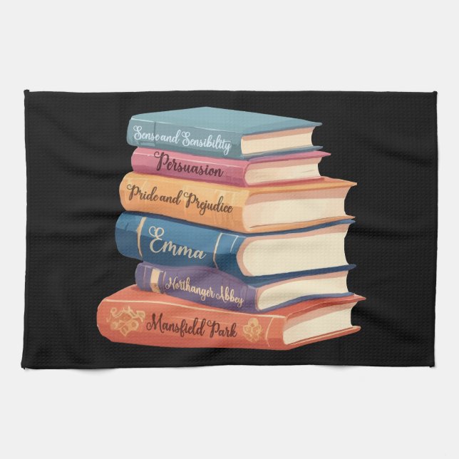 Jane Austen's Novels VII Tea Towel (Horizontal)