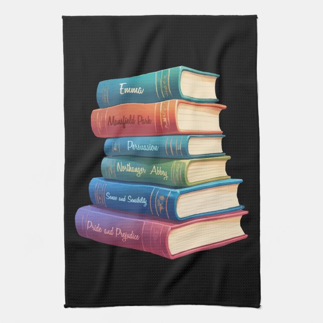 Jane Austen's Novels VIII Tea Towel (Vertical)