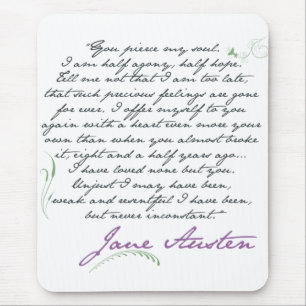 Jane Austen's Persuasion Quote #1 Mouse Pad