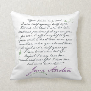 Jane Austen's Persuasion Quote #1 Square Pillow