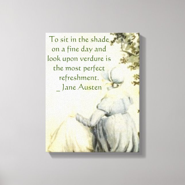 Jane Austen's Portrait +quote Canvas Print (Front)
