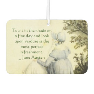 Jane Austen's Portrait +quote Car Air Freshener