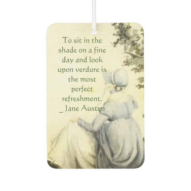 Jane Austen's Portrait +quote Car Air Freshener (Front)