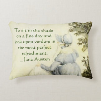 Jane Austen's Portrait +quote Decorative Cushion