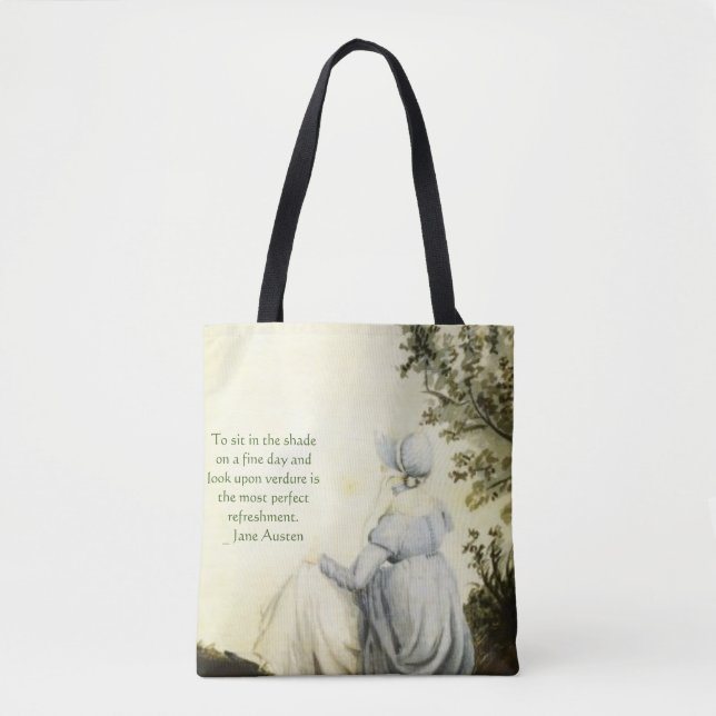 Jane Austen's Portrait +quote Tote Bag (Front)