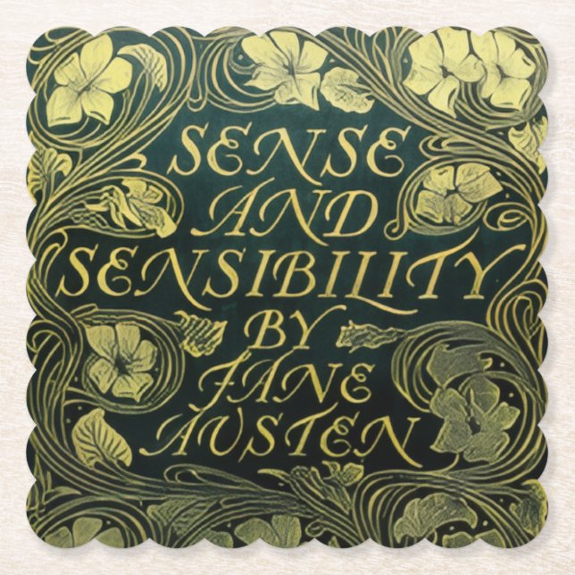 Jane Austen's "Sense and Sensibility"  Paper Coaster (Front)