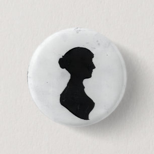 Jane Austen's Silhouette on a Keychain 3 Cm Round Badge