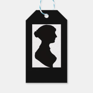 Jane Austen's Silhouette on Black Gift Tags