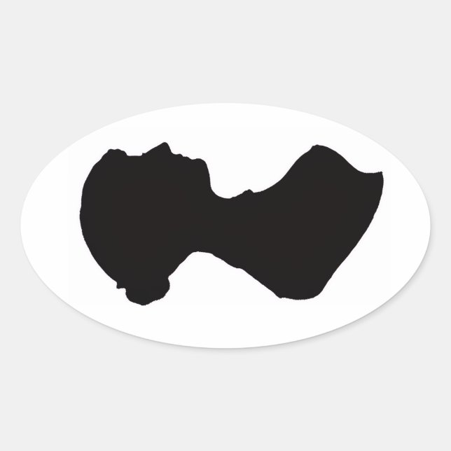 Jane Austen's Silhouette Oval Sticker (Front)