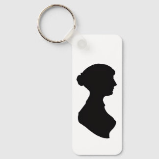 Jane Austen's Silhouette & quote on a Keychain