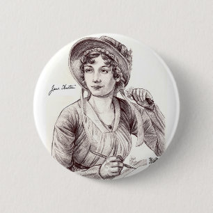 Jane Austin with a Smile 6 Cm Round Badge