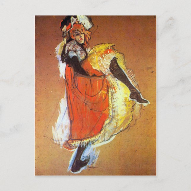 Jane Avril Dancing by Toulouse-Lautrec Postcard (Front)