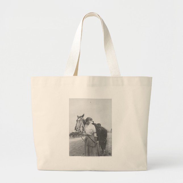 Jane Bernoudi and her horse Large Tote Bag (Front)