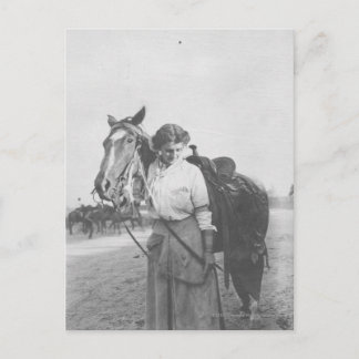 Jane Bernoudi and her horse Postcard