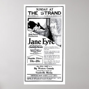 'Jane Eyre" 1922 vintage movie ad poster