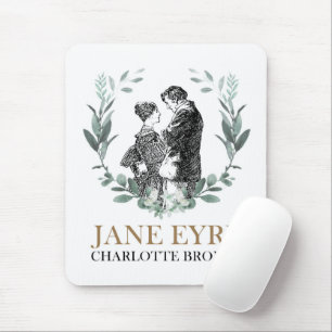 Jane Eyre and Edward Rochester with Wreath Mouse Pad