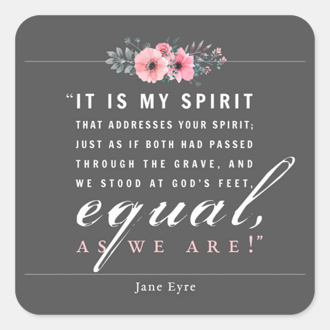 Jane Eyre - As We Are - Black Square Sticker (Front)