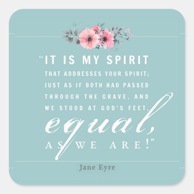 Jane Eyre - As We Are - Teal Square Sticker (Front)