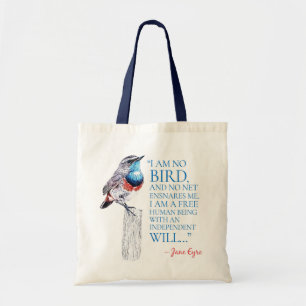 Jane Eyre - I Am No Bird - Blue Throated Bird Tote Bag