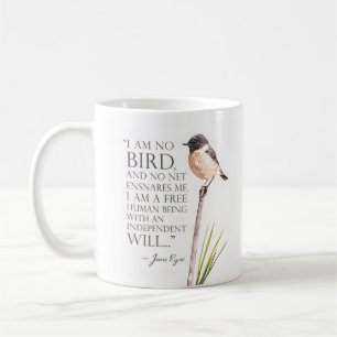 Jane Eyre - I Am No Bird - Brown Bird Coffee Mug