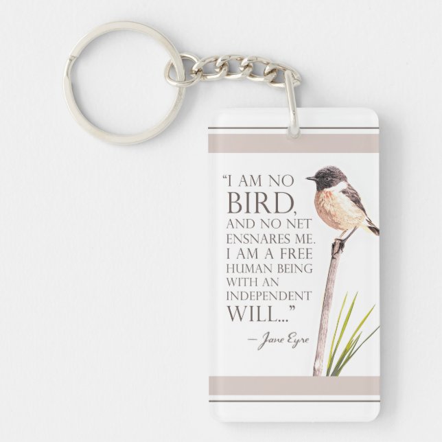 Jane Eyre - I Am No Bird - Brown Bird Key Ring (Front)