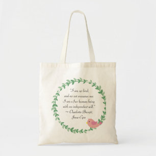 Jane Eyre I Am No Bird Quote Tote Bag