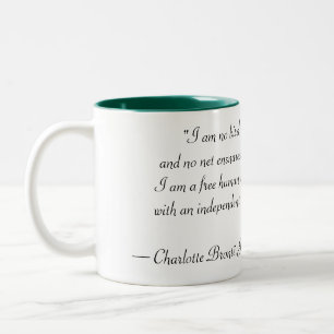 Jane Eyre I Am No Bird Quote Two-Tone Coffee Mug