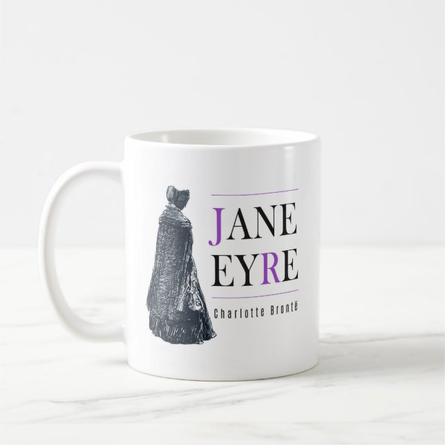 Jane Eyre in Cape and Bonnet Coffee Mug (Left)