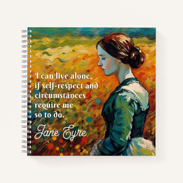 Jane Eyre Quote Monet Style Painting Notebook (Front)