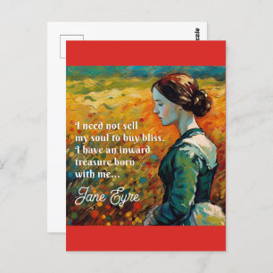 Jane Eyre Quote Monet Style Painting Postcard