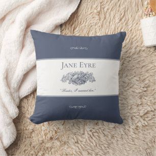 Jane Eyre - Reader I Married Him - Doves Dark Grey Cushion