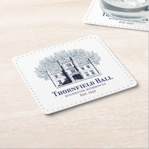 Jane Eyre Thornfield Hall Rochester Residences Square Paper Coaster