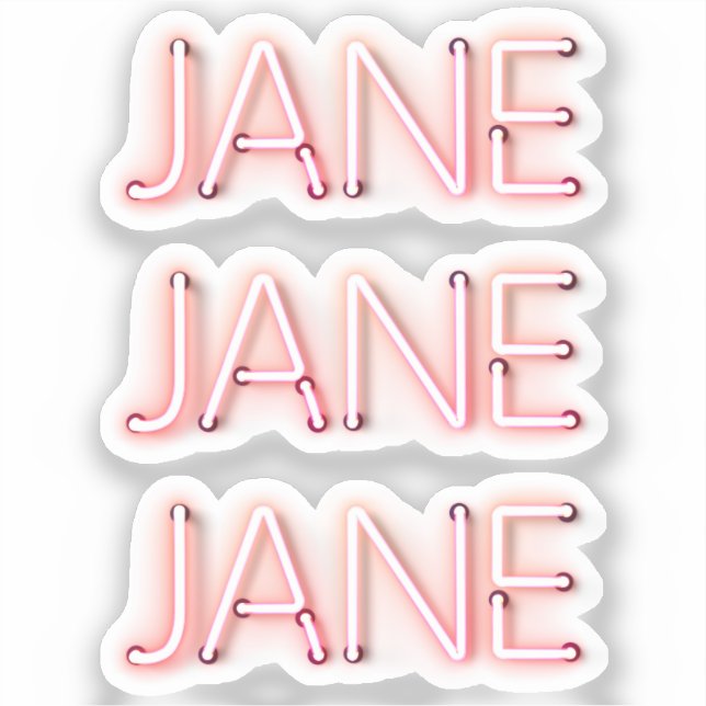 Jane Name in Glowing Neon Lights x3 (Front)