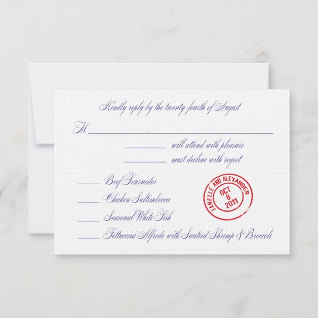 Janelle wedding rsvp card (Front)