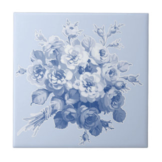 "Jane's Rose Bouquet" Ceramic Tile