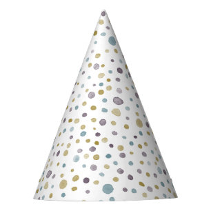 Janet Confetti Watercolor Dots Party Hat