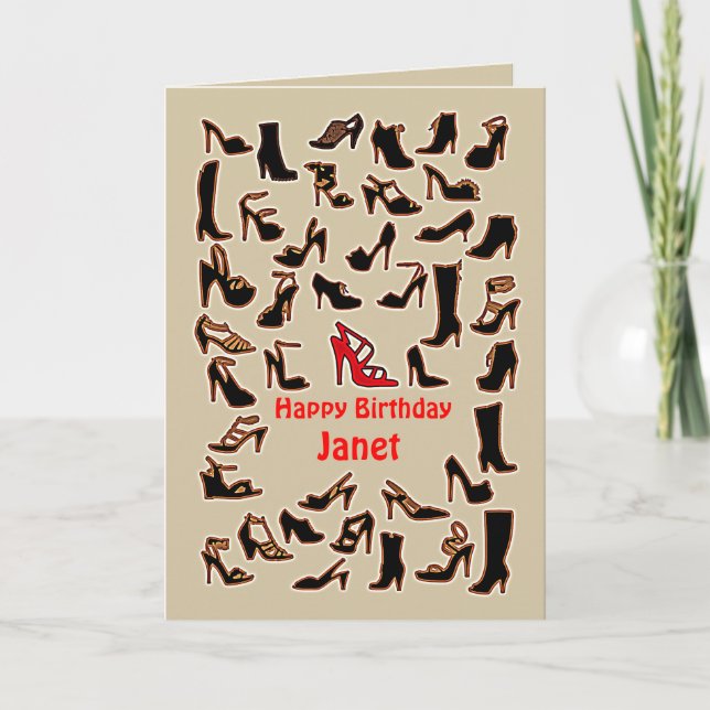 Janet Shoes Happy Birthday Card (Front)
