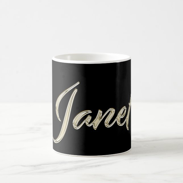 Janet white Handwriting Tasse Kaffeetasse Coffee Mug (Center)