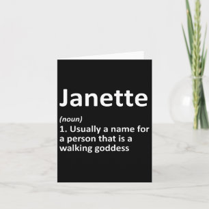 Janette Definition Personalised Name Funny Birthda Card