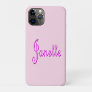 "Janette" Pink Two Toned Janette Name, Case-Mate iPhone Case