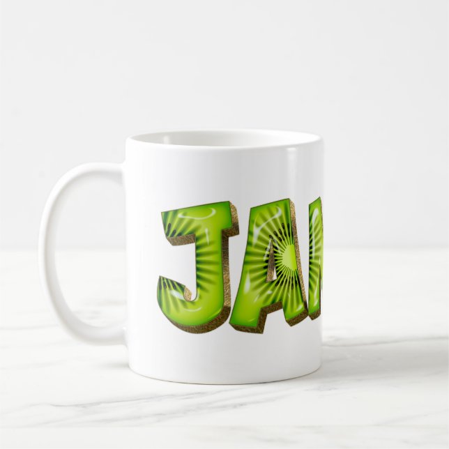 Janice Name Kiwi Style Tasse Teetasse Coffee Mug (Left)